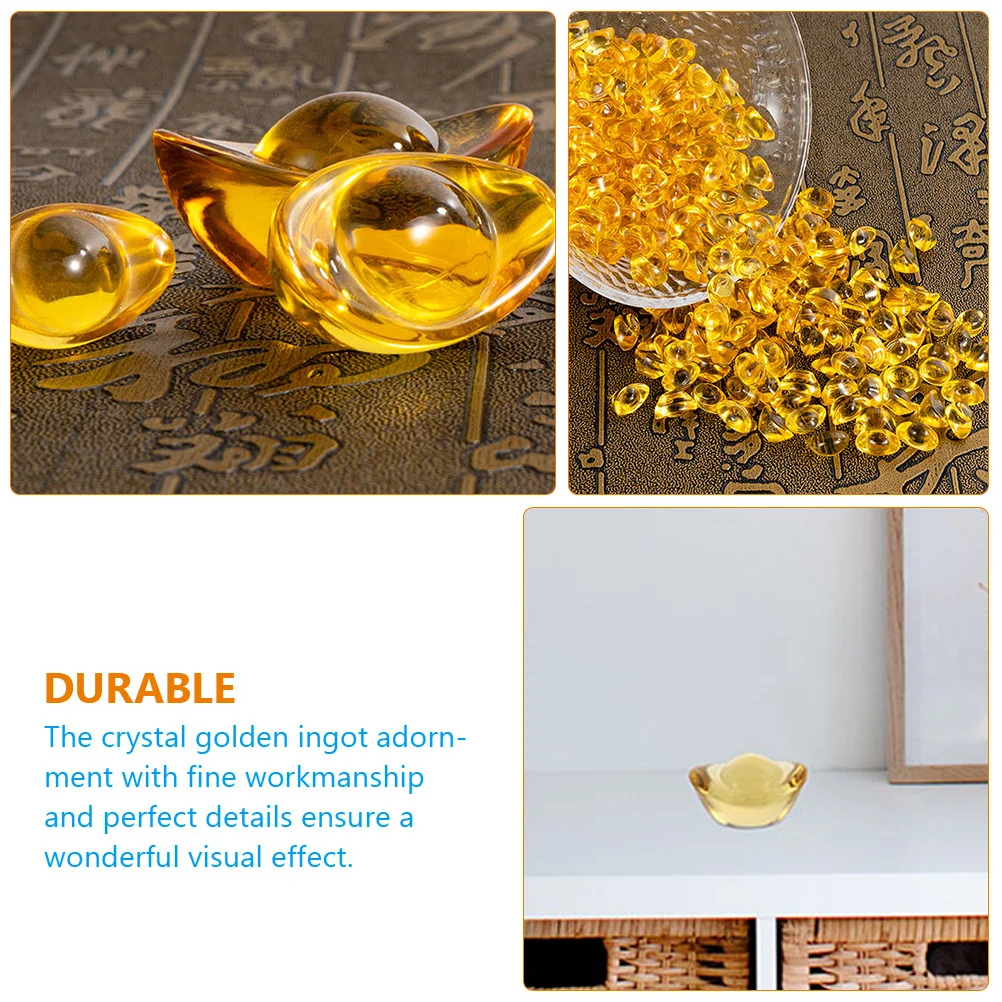 

25pcs Crystal Ingot Decor Mini Desktop Yuanbao For Home Yuanbao Office Fengshui Wealth Luck Ingot Ornament