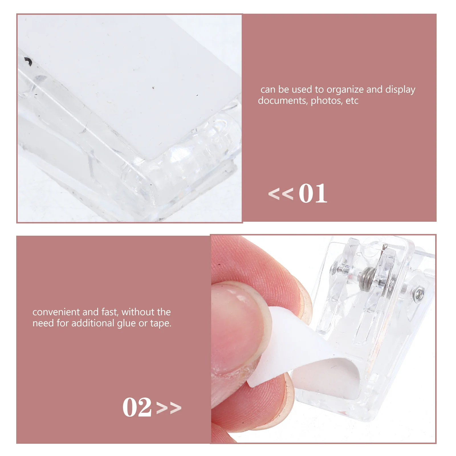 

10Pcs Plastic Badge Clips Adhesive Spring Clips for Work Badge Name Tag Id Card Spring Cards Clip