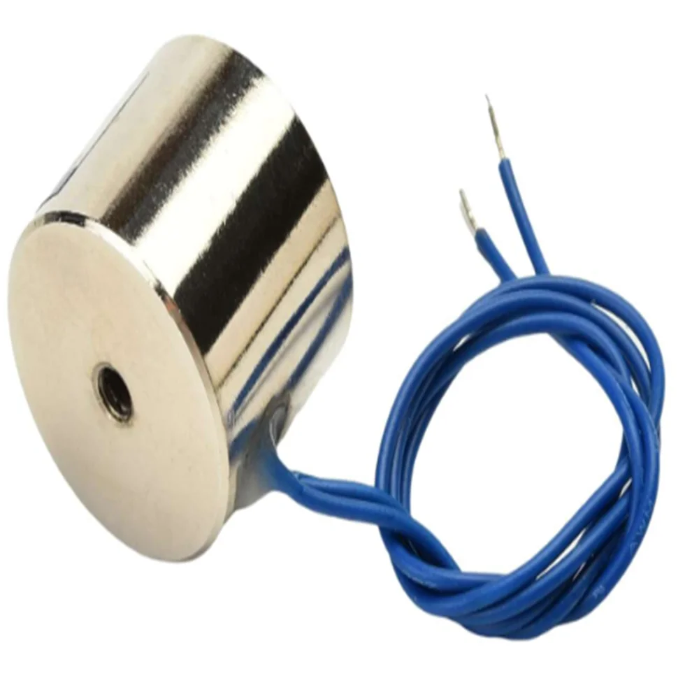 JF-XP30X22 Mini Round Electromagnet DC 12V/24V 100N Suction 30x22mm Holding Solenoid for Electronics and Automation