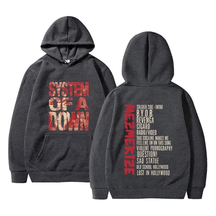Customization System Of A Down Mezmerize Album Graphic Hoodie Men Women Rock Vintage Hooded Tracksuit Men's Fashion Casual Overs