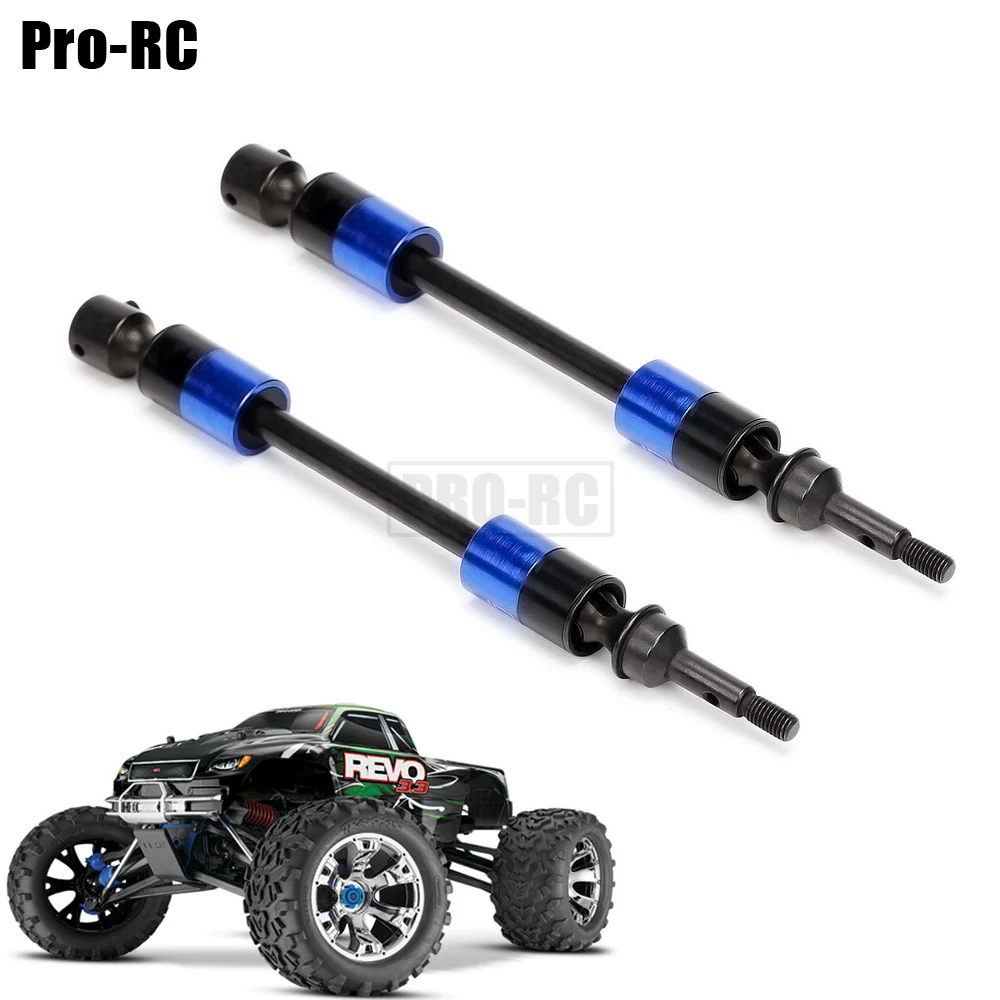 2Pcs 5451X Hard Steel Splined Swing Driveshaft Axles CVD for RC Car 1/10 Traxxas Revo 3.3 (53097-3) T-Maxx (49077-3) Parts