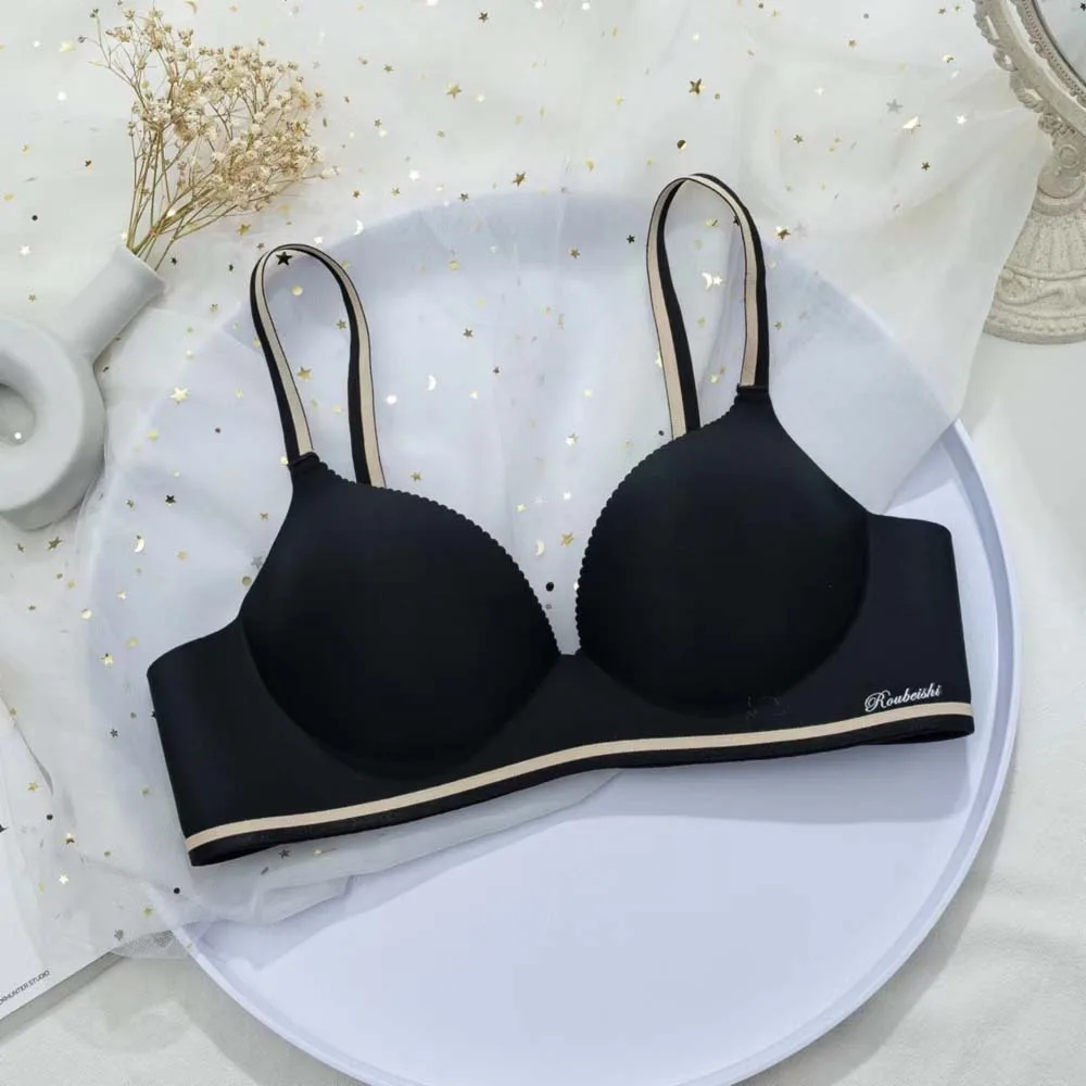 

Beautiful Back Close-fitting Seamless Bra Girls Korean Style No Trace Push Up Underwear Seamless Wireless Deep V Bra