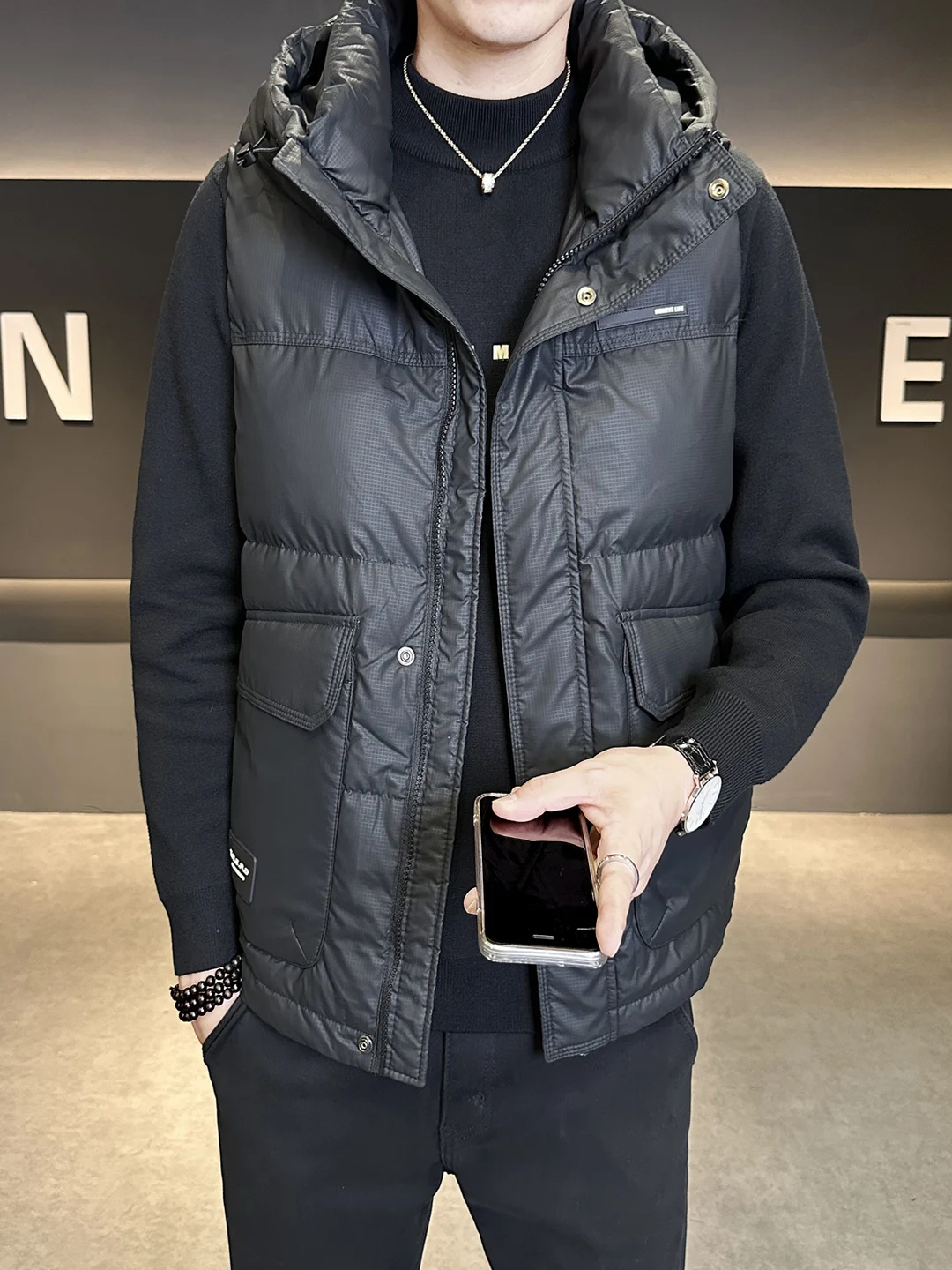 

Мужской пуховый жилет Cleanfit: модная куртка с капюшоном для осени и зимы, верхняя одежда из полиэфирного волокна с наполнителем из белого пуха