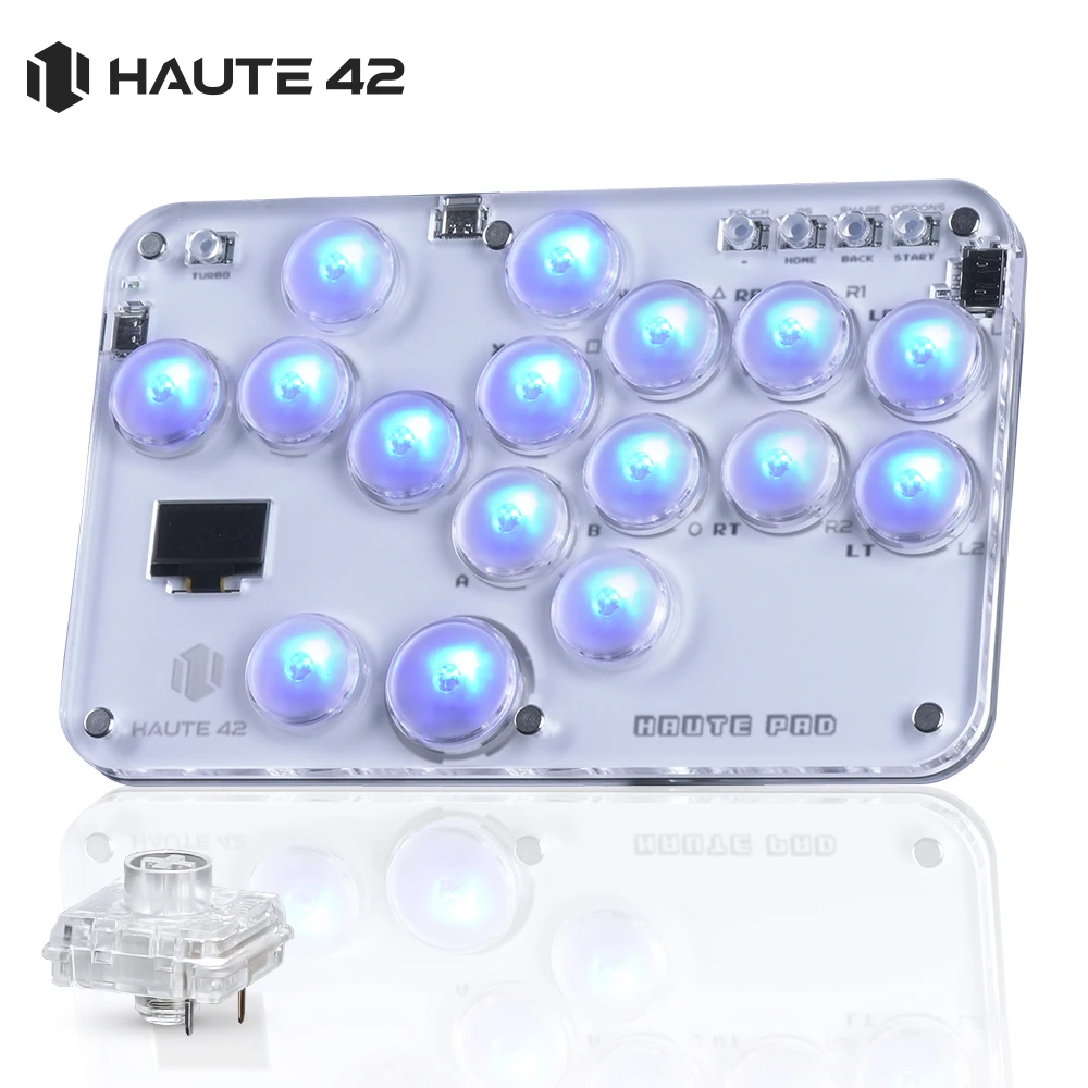 Haute42 Fighting Stick Mini Hitbox Leverless Controller For PC/PS4/PS5/Switch Joystick Arcade Hitbox Controller Keyboard Gaming