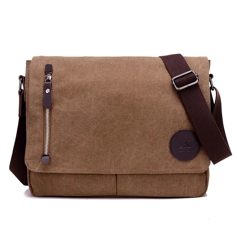 

Satchel Solid Bag Canvas Pack Messenger Bags Trend Portable Casual Simple Buckle Fashion Shoulder Korean Weysfor Men For