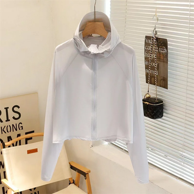2025New Eis Seide Sonnencreme Mantel Frauen Sommer Outwear Mit Kapuze Sonnenschutz Kleidung Jacken Mode Mantel Strickjacke Damen Top