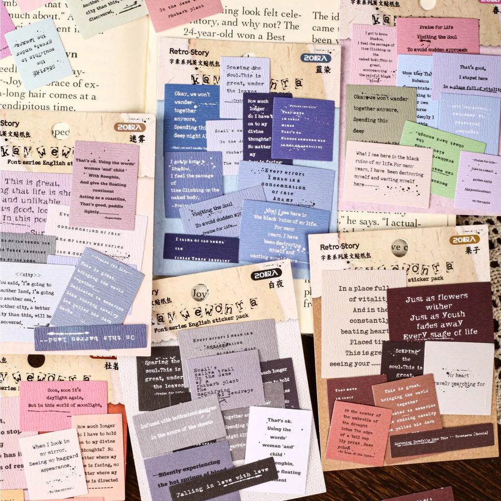 20 Pcs Motivational Quote Stickers Inspirational Vintage Journaling Stickers Scrapbook Sticker for Planner Junk Journal