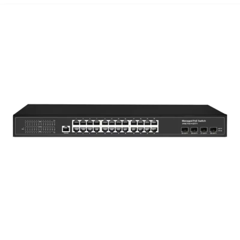 24 Port Gigabit PoE+ Layer 3 Managed Ethernet Switch with 4x10G SFP+ Uplink, 400W Enterprise PoE Switch for IP Cameras, WiFi AP