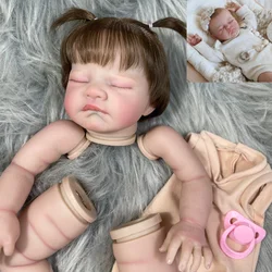 19 Inch Already Painted Vinyl Reborn Doll Kit August Sleeping With Hair Transplant 3D Painted Skin Visible Veins Handmade Mold