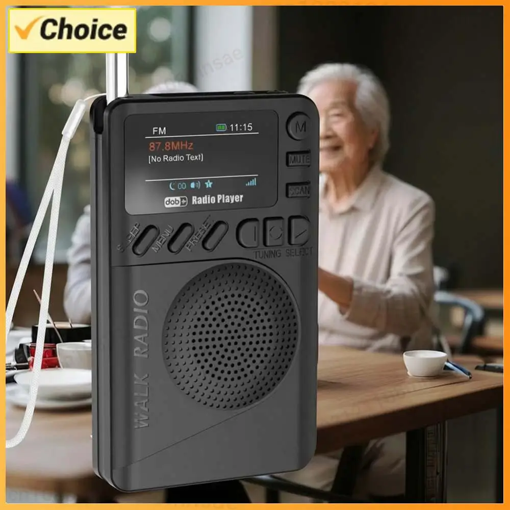 

Mini DAB FM Digital Radio with Headphone Jack Portable Radio Speaker Rechargeable Color Screen Pocket Radio for Jogging