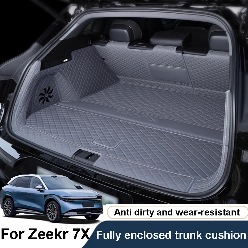 

Для ZEEKR 7X 2025 2026, полностью закрытая подушка багажника автомобиля, водонепроницаемая, пылезащитная, царапающаяся, кожаные защитные аксессуары для багажника