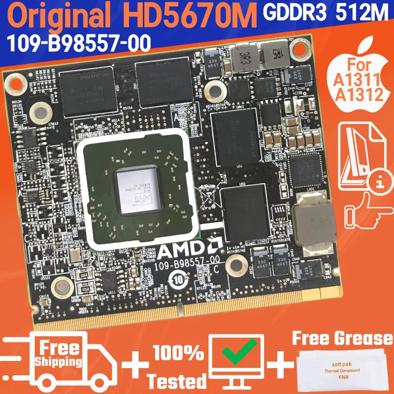 

Original HD5670M iMac 2009 2010 A1311 A1312 Video VGA Graphic Card HD5670 5670M 5670 109-B98557-00 216-0772003