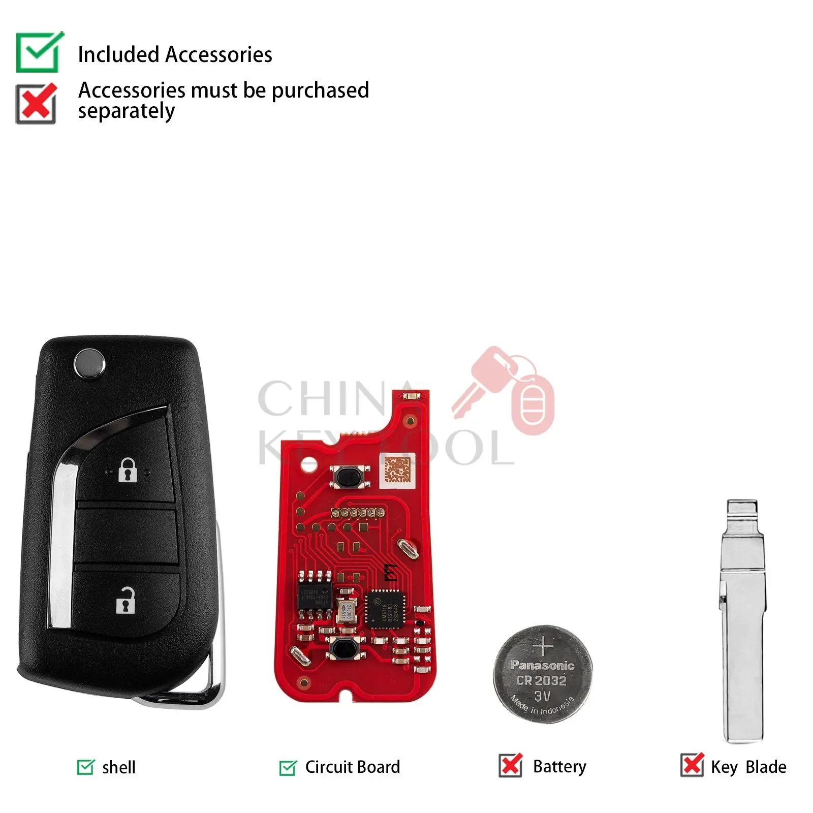 Xhorse XKTO21EN الجيل الثاني سلك مفتاح بعيد لأزرار تويوتا 2