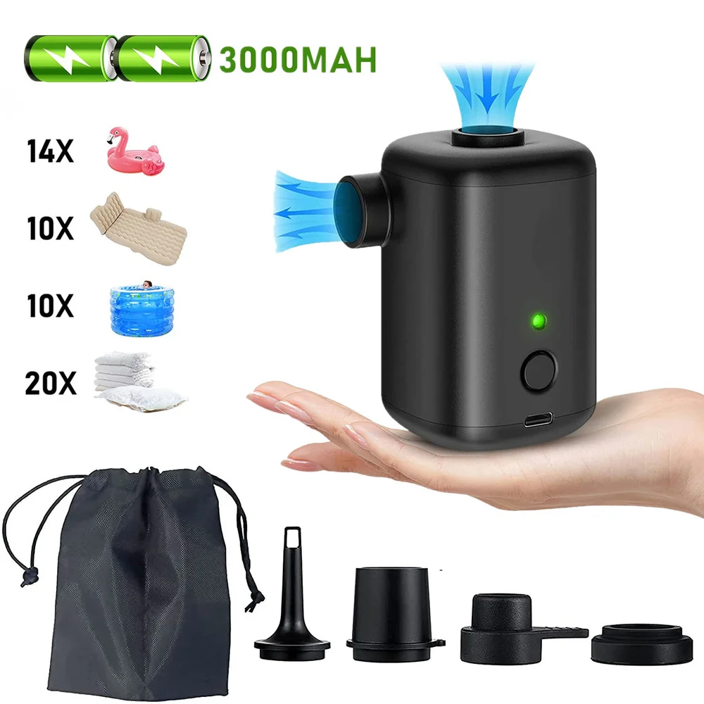 

Outdoor Mini Air Pump For Mattress Mat Camping Portable Electric Inflator USB Charging Pillow Swimming Ring Inflatable Boat