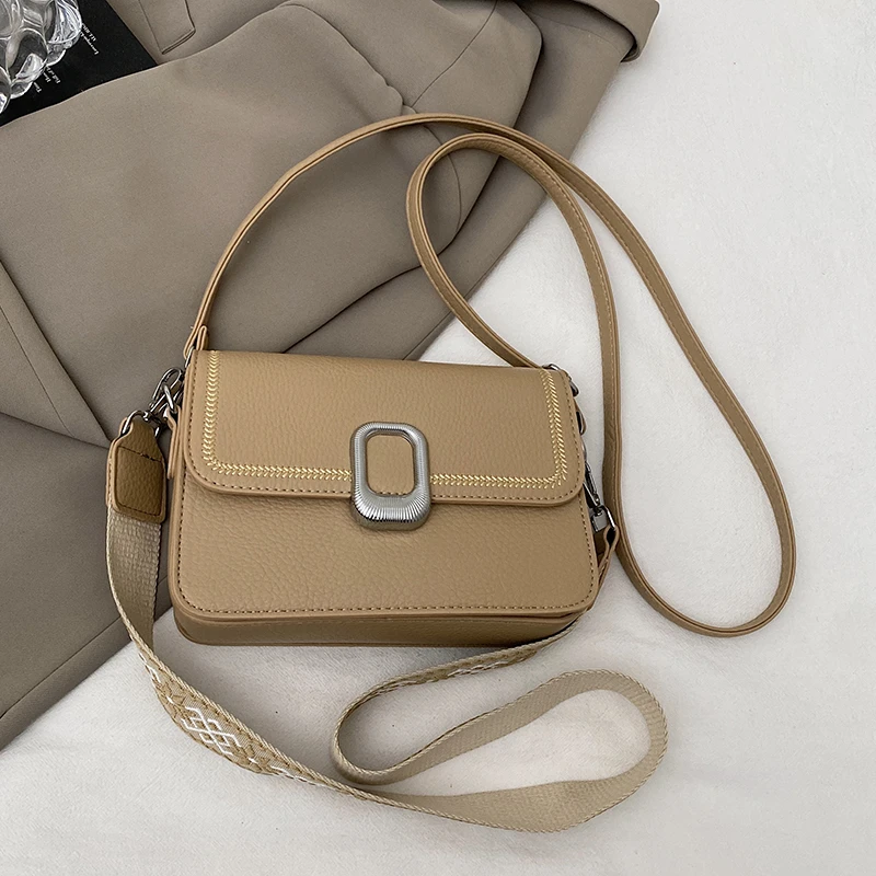 

Purple Handbag Women's Bag Embroidery Shoulder Strap Handbag And Purse Black Khaki Crossbody Bag Pu Leather Flap Messenger Bag