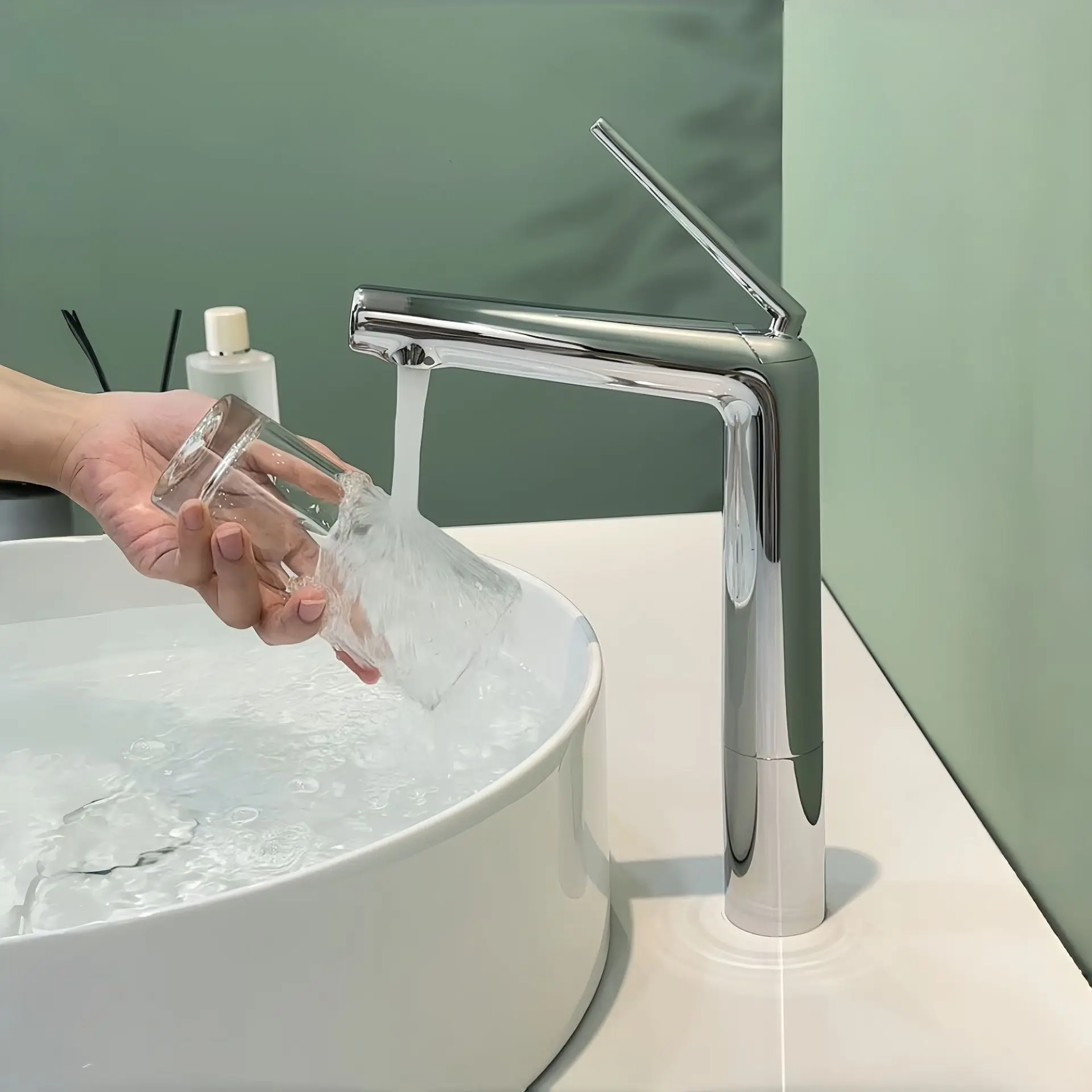 Chrome Basin Faucet Bathroom Sink Tap Total Brass Single Lever Bathroom Water Mixer Crane Hot and Cold Sink Tap