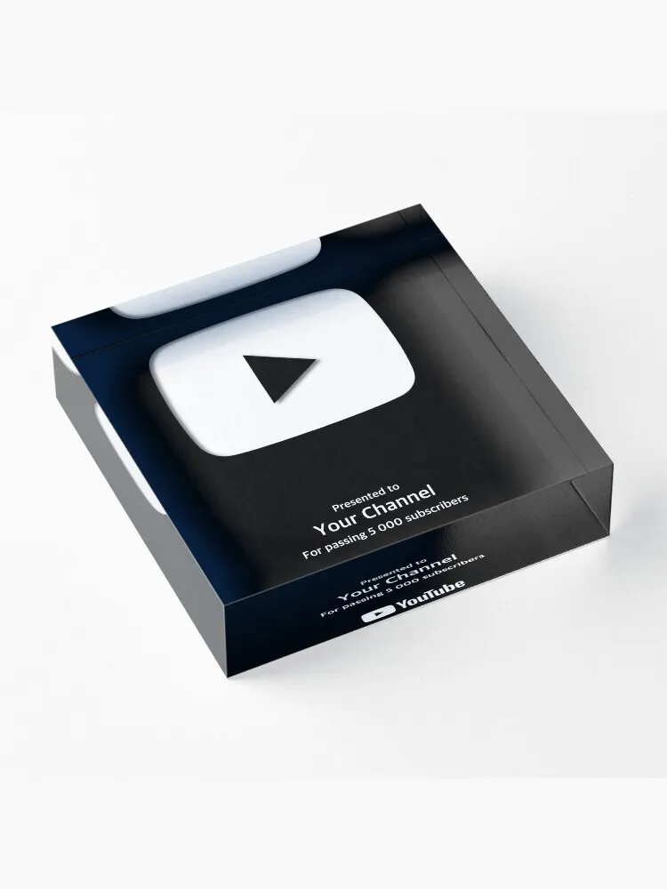 Trofeo premio de Youtube 5000, bloque acrílico, soporte de personalización