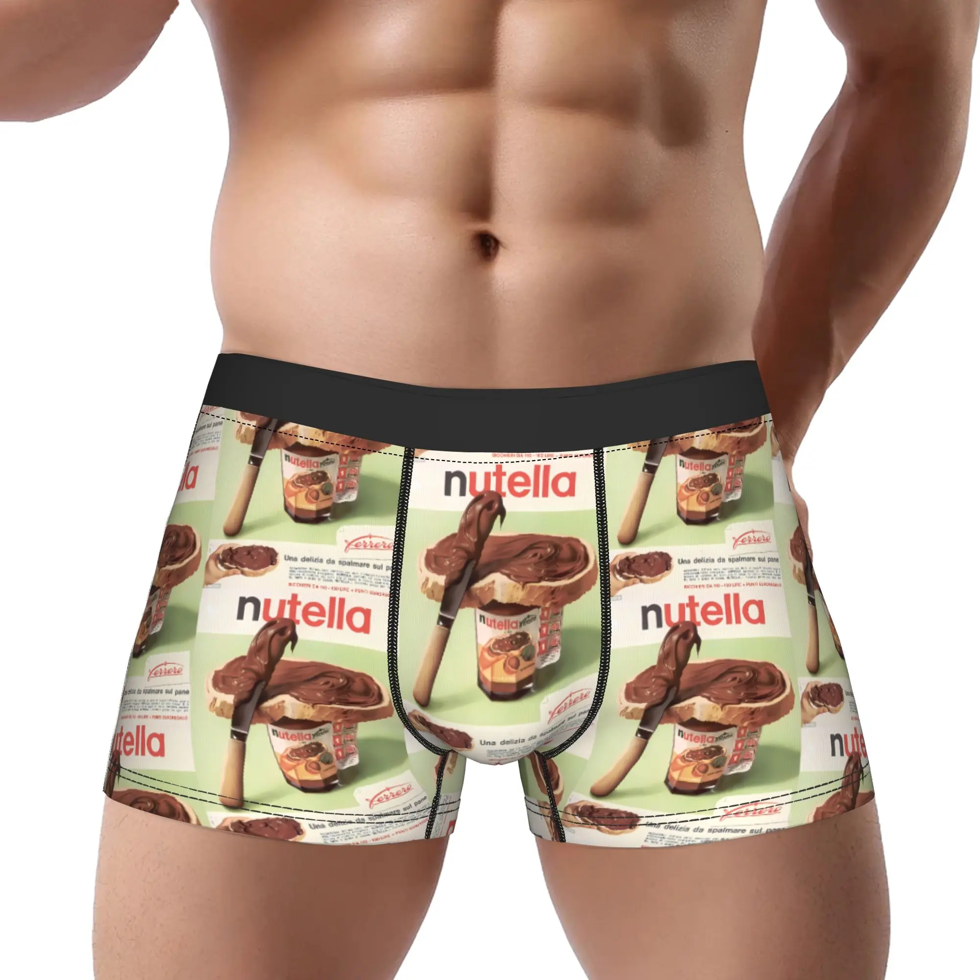 

Nutella Chocolate Cream Underwear Man Polyester Boxer Briefs Underpants Printed