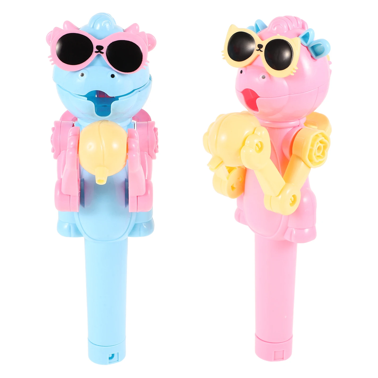 2 Stuks Lollipop Robot Dinosaurus Robot Voor Feestartikelen Grappige Lollipop Houder Snoep Opslag Nieuwigheid Gift Truc Speelgoed Voor kinderen