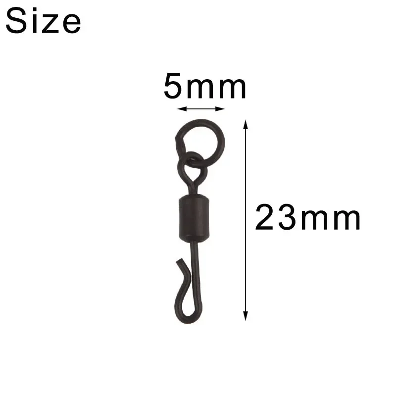 500pcs Carp fishing swivel connector quick change swivels with Ring Carp Fishing Accessories Matt Black quick link rigs tackle