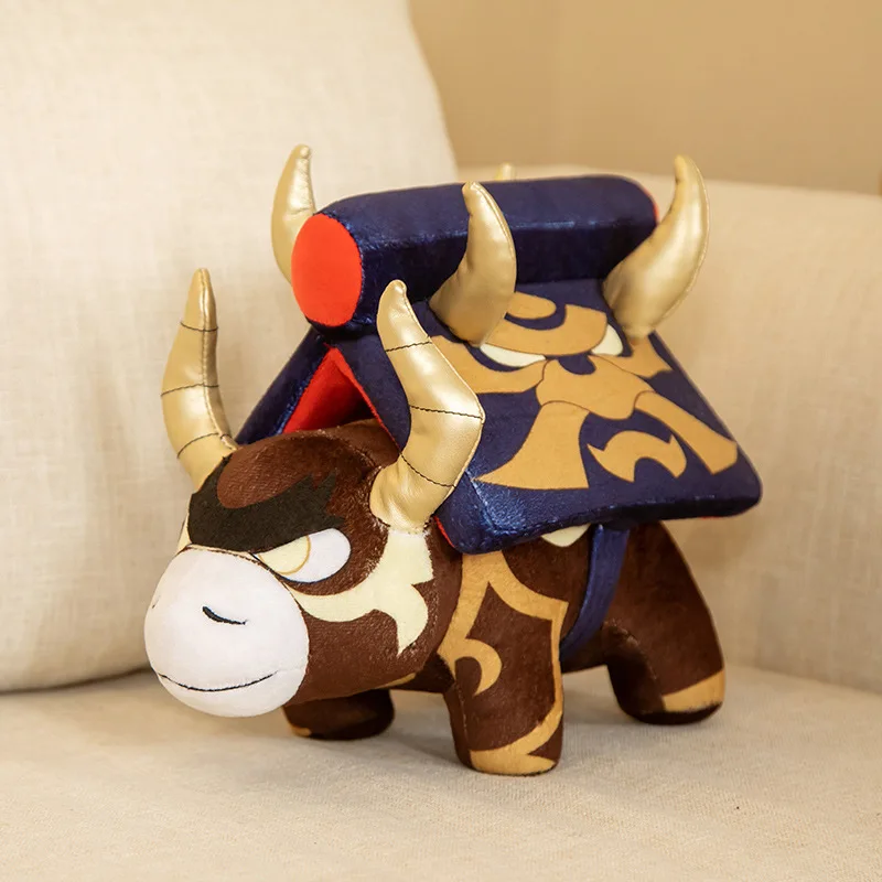 Genshin Impact Ushi Plush Arataki Straight Arataki Itto Rock Cow Plushie Toy Teyvat Zoo Genshin Xiao Bird Azhdaha Doll Kid Gifts