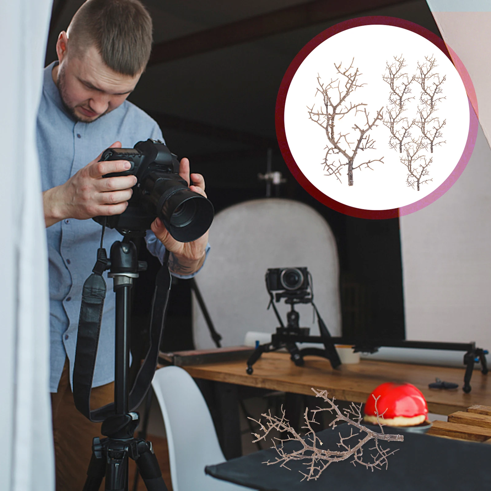 

6pcs Artificial Antler Tree Branches Plastic Dry Decor Fake Plants Vase Filling DIY Home Table Accessories Coral Stems Layout