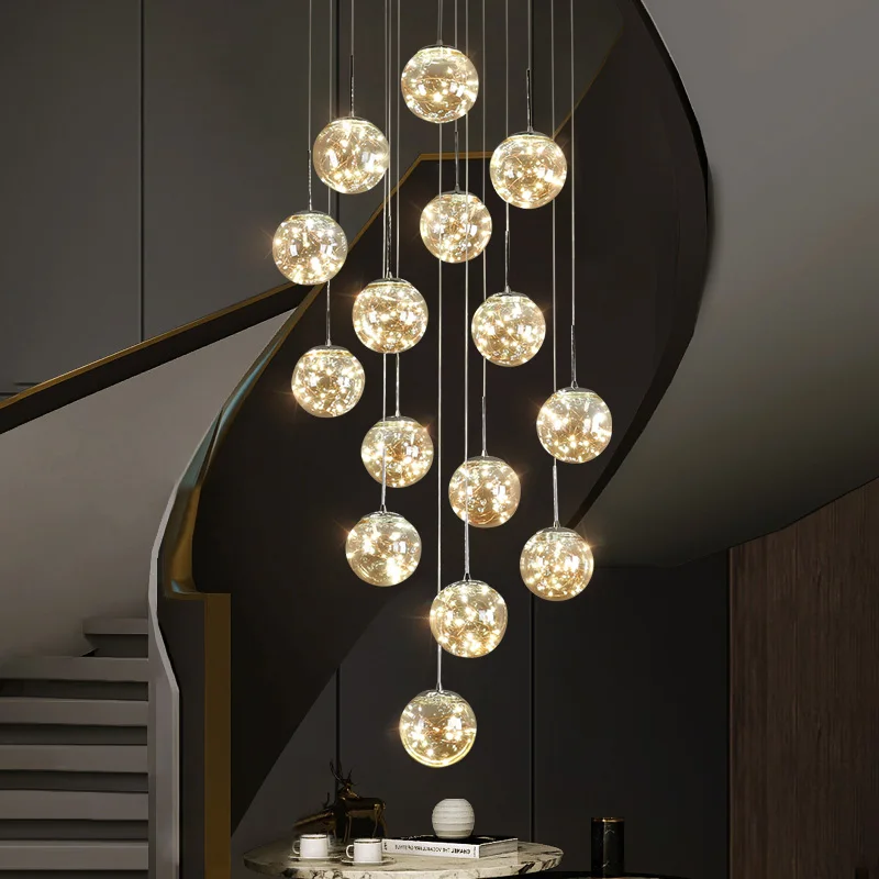 Imagem -02 - Modern Staircase Crystal Droplight Stair Lamp para Sala de Estar Villa Casa Cozinha Corredor Quarto Hotel Lobby