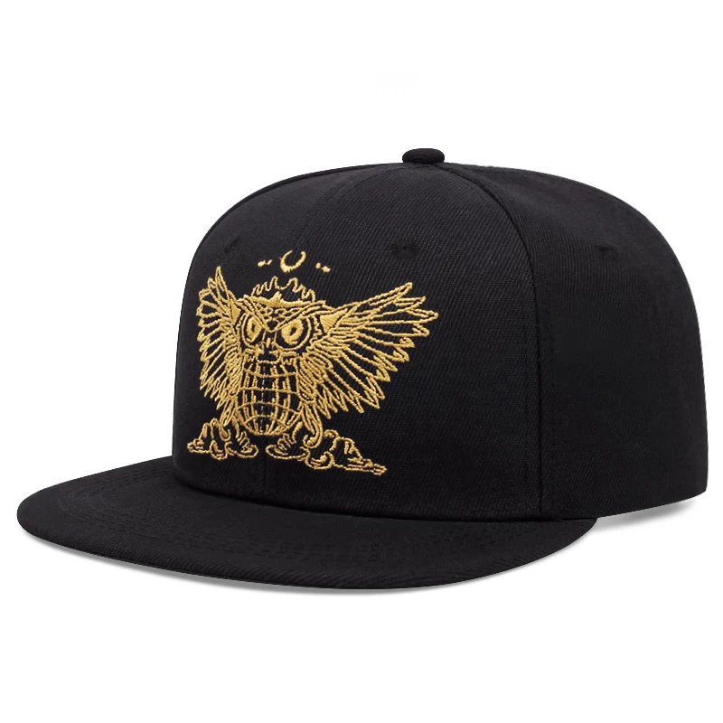 Fashion Eagle Embroidery Series Hat Baseball Hat Straight Buckle Snapback Cap Youth Hip Hop  Adjustable Cowboy Hat