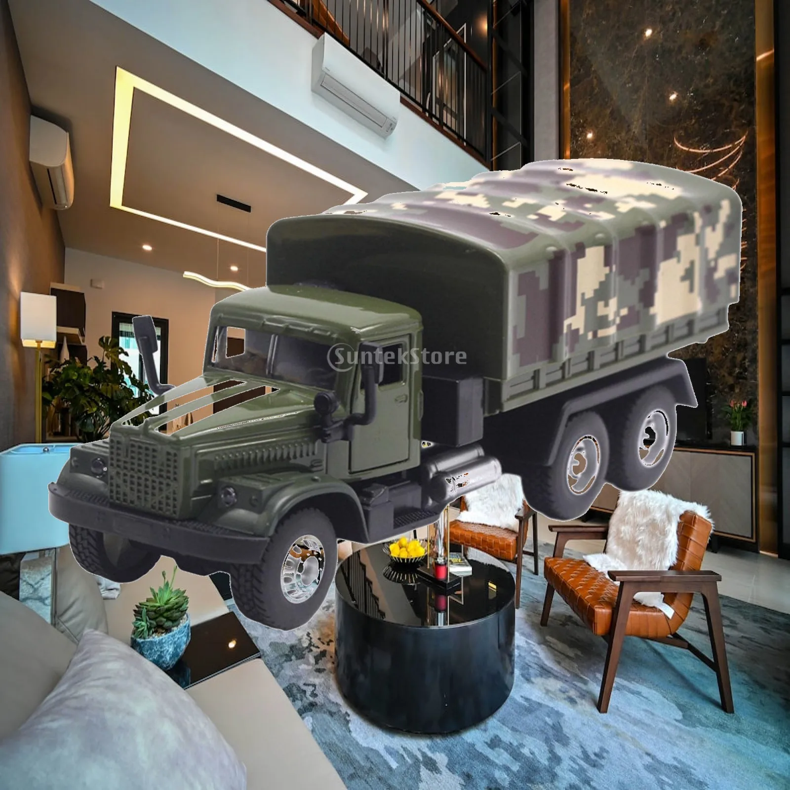 Diecast Metal Truck Toy with Pull Back Function Light Sound Effects for Boys Vehicle Lovers