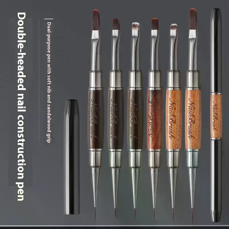 /ACR/Line Nail Art Pen Double Headed Brush Nail Construction Pen High Quality Paintings Pen Nail Tools Sandalwood