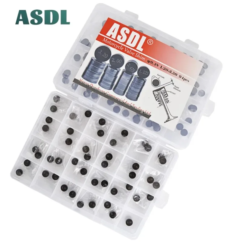 47 Pcs Motorcycle Engine Parts Adjustable Valve Pad Shims 9.48mm Complete Valve Shim Kit Cams 1.20-3.50 #c