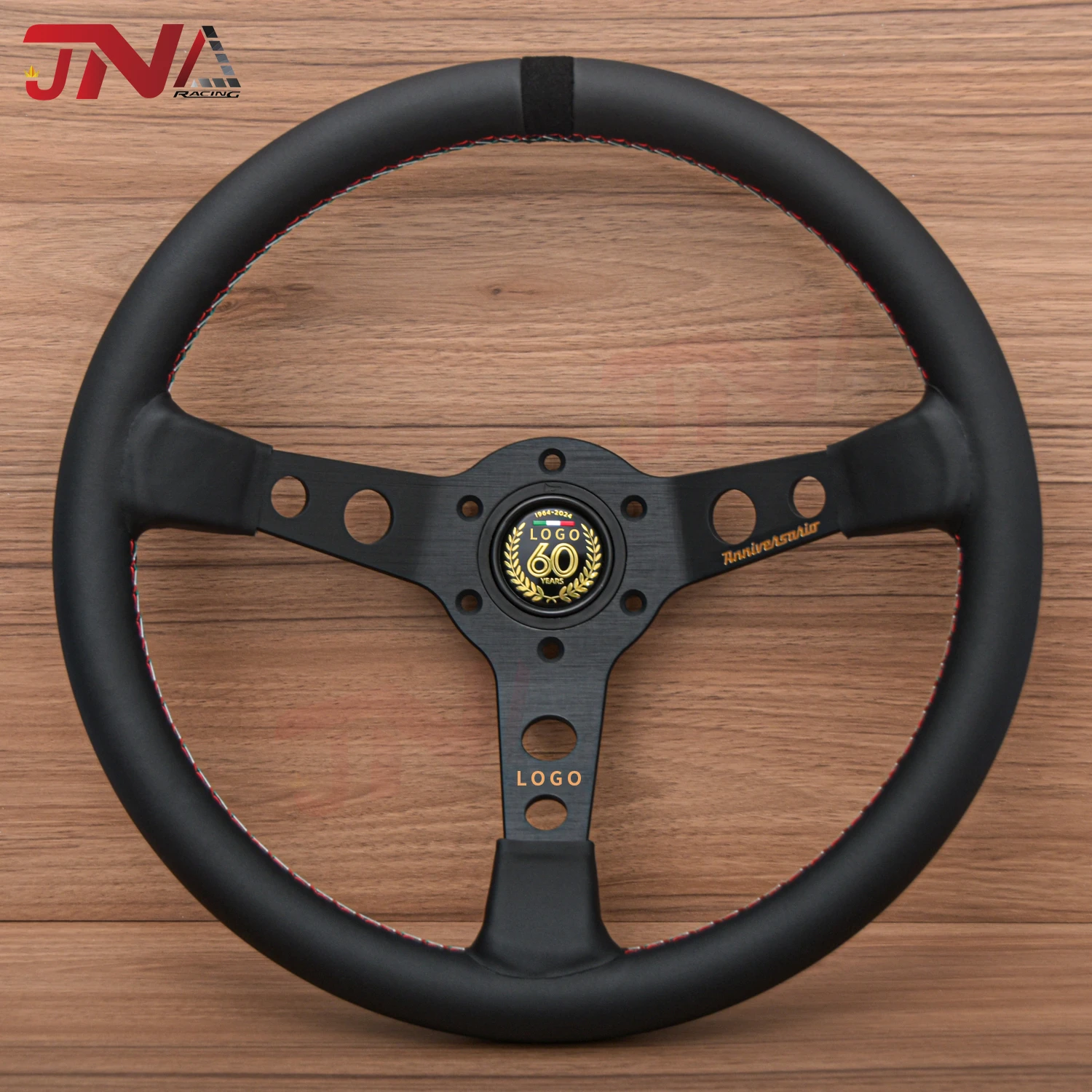 14Inch Racing MOMO 60th Anniversary Steering Wheel Drift Car JDM Leather MOMO Steering Wheel Volantes For BMW VW HONDA TOYOTA