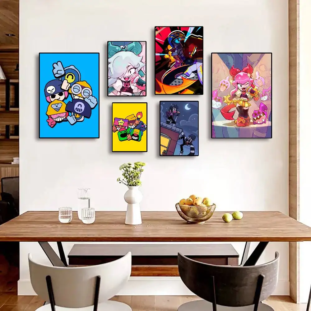Vinilos Decorativos de Pared con Diseño de Brawl Stars HD, Resistentes al Agua, para Decoración Estética del Hogar, Sala de Estar, Dormitorio, Bar