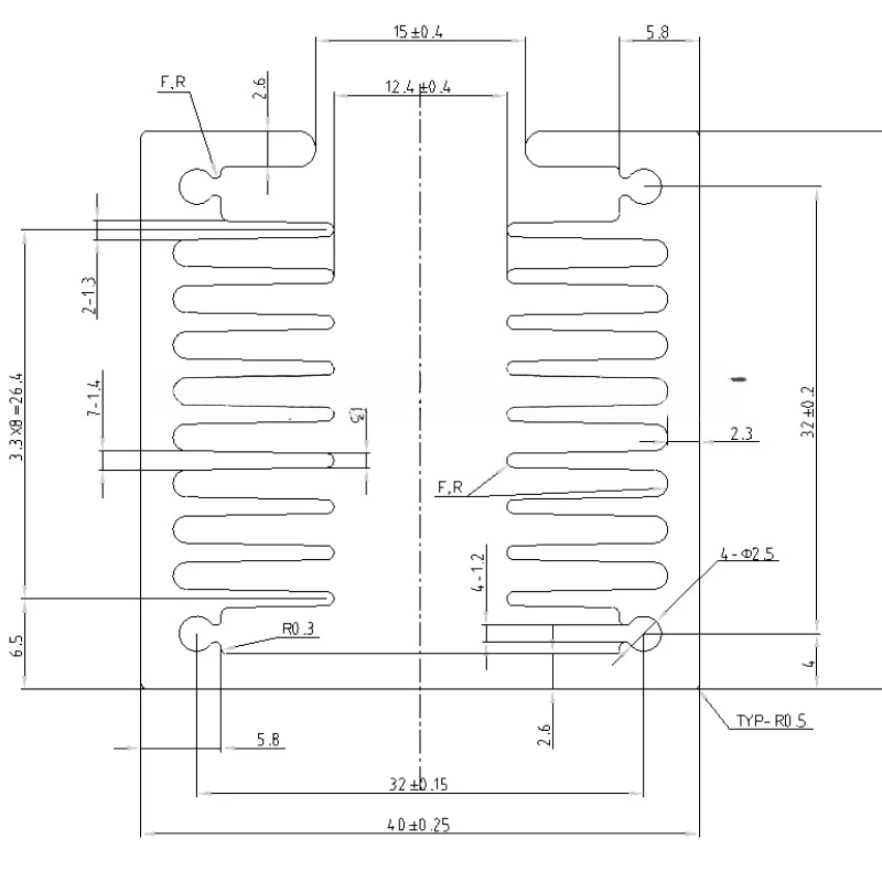Aluminum Profile Heat Sink 40×40×100MM, U-Groove High-Density Fin Cooling Plate for Triodes, Air-Cooled Aluminum Heatsink