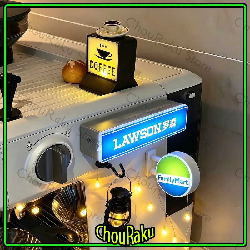 3D Magnetic Coffee Light Box Fridge Magnet Creative Mini Bar Coffee Display Sign Decor Ornament For  Refrigerator Coffee Machine