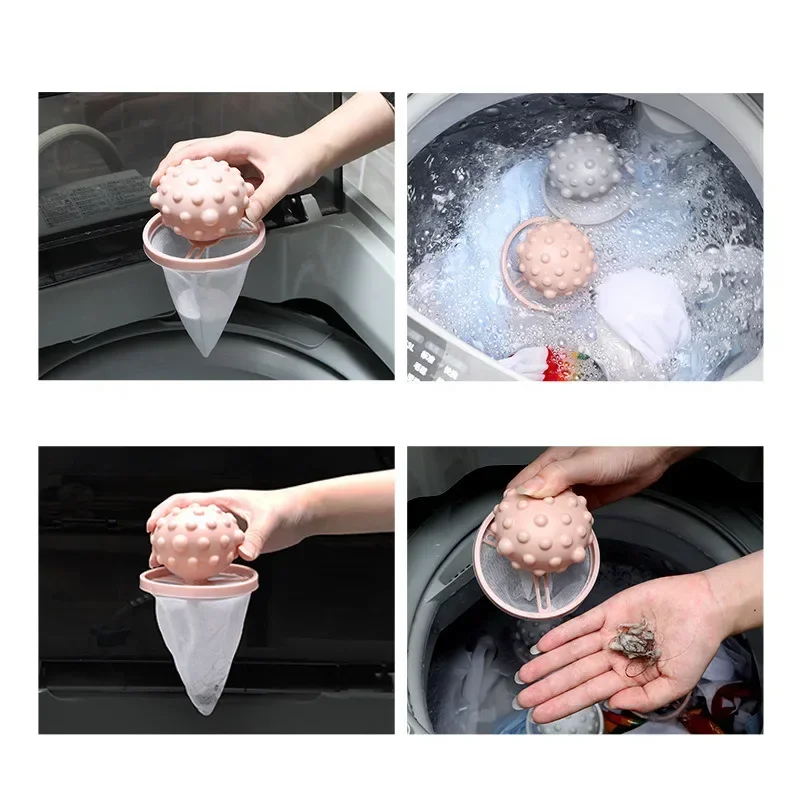 Reusable Hair Lint Catcher Removal Nets Bag Washing Machine Filter Collector Washing Protector Cleaning Laundry Ball Accessories