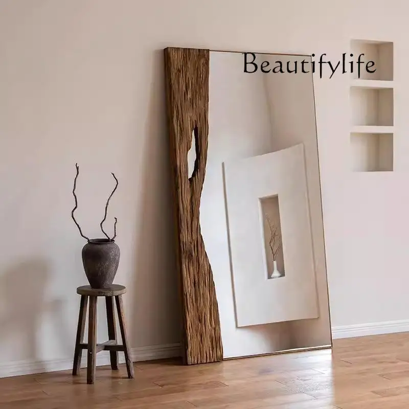 

X Full Body Modern Mirror Standing Wooden Frame Light Luxury Dressing Art Mirror Aesthetic Floor Design Espelhos Home Products