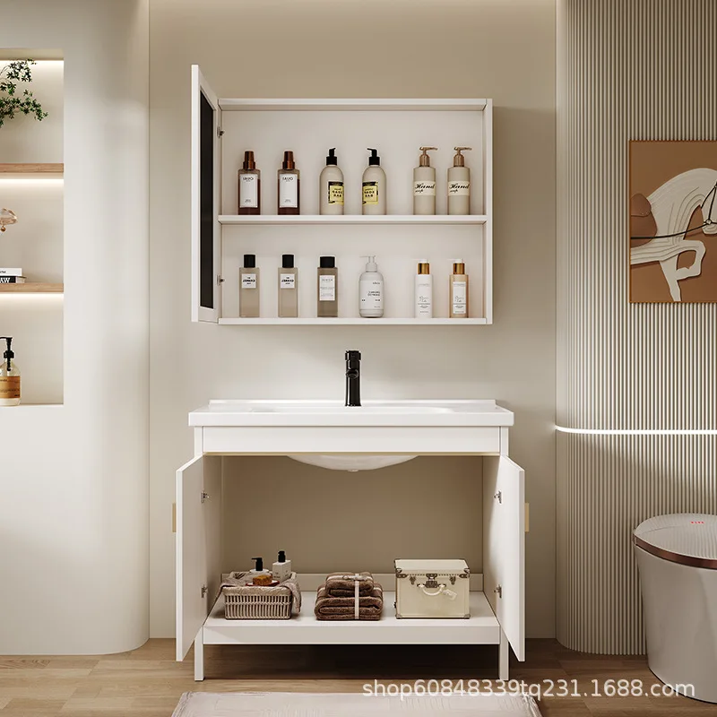 laundry cabinet balcony laundry sink ceramic all-in-one wash basin floor-standing bathroom cabinet combination model
