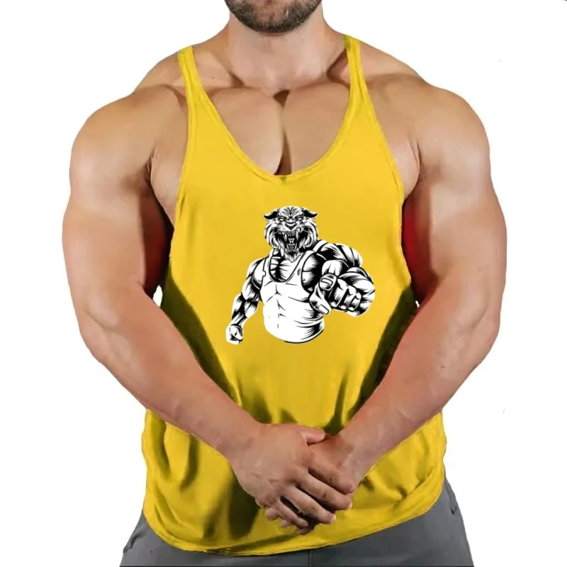 

2025 New Men's Cotton Stringer Tank Top -Muscle- Themed Gym Vest, Sleeveless for Fitness, Running & Workout, Athletic Undershirt
