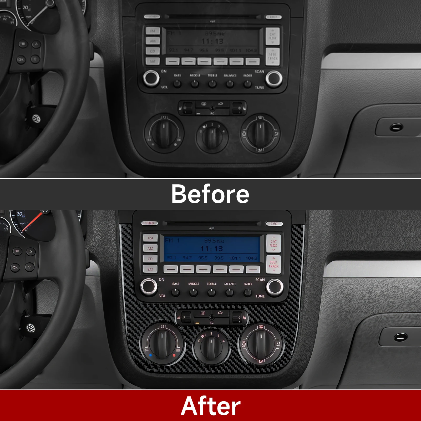 Für VW Jetta V Golf V MK5 R32 GTI Plus Variante, Auto Mittelkonsole Schalthebel Panel, Seite Air Outlet Carbon Faser Trim Aufkleber – Detail 3