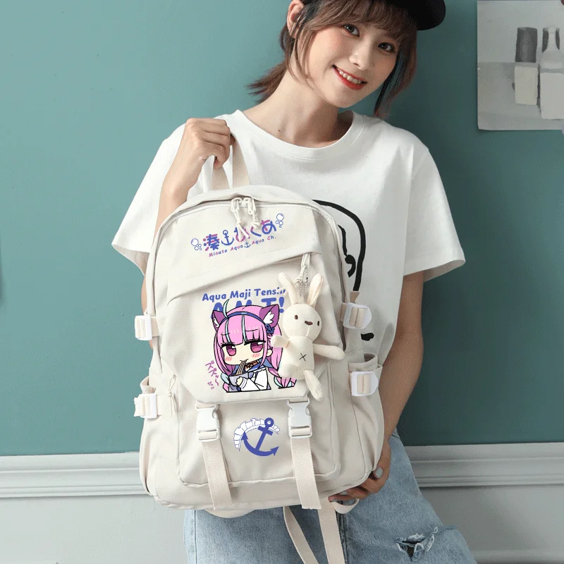 Anime Hololive Minato Aqua Cosplay Schoolbag Backpack High-capacity Computer Casual Shoulder Bag Student Gift