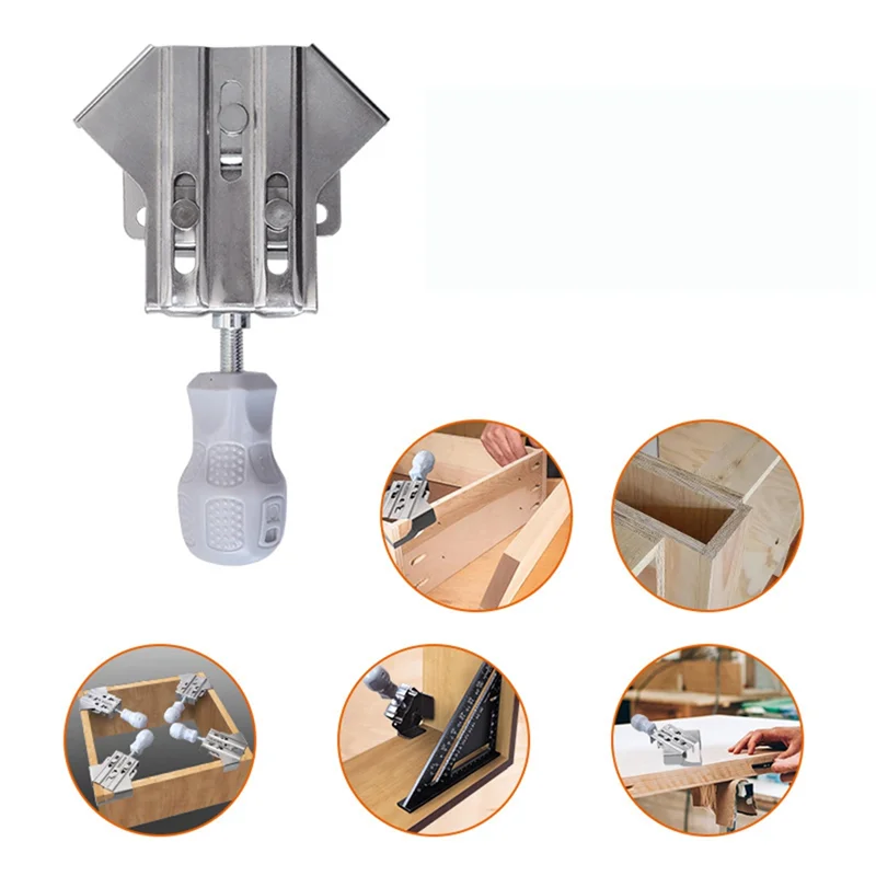 4pc braçadeira de canto de aço inoxidável 90 graus ângulo direito braçadeira ajustável carpintaria posicionamento quadrado quadro fixo braçadeira-AB52