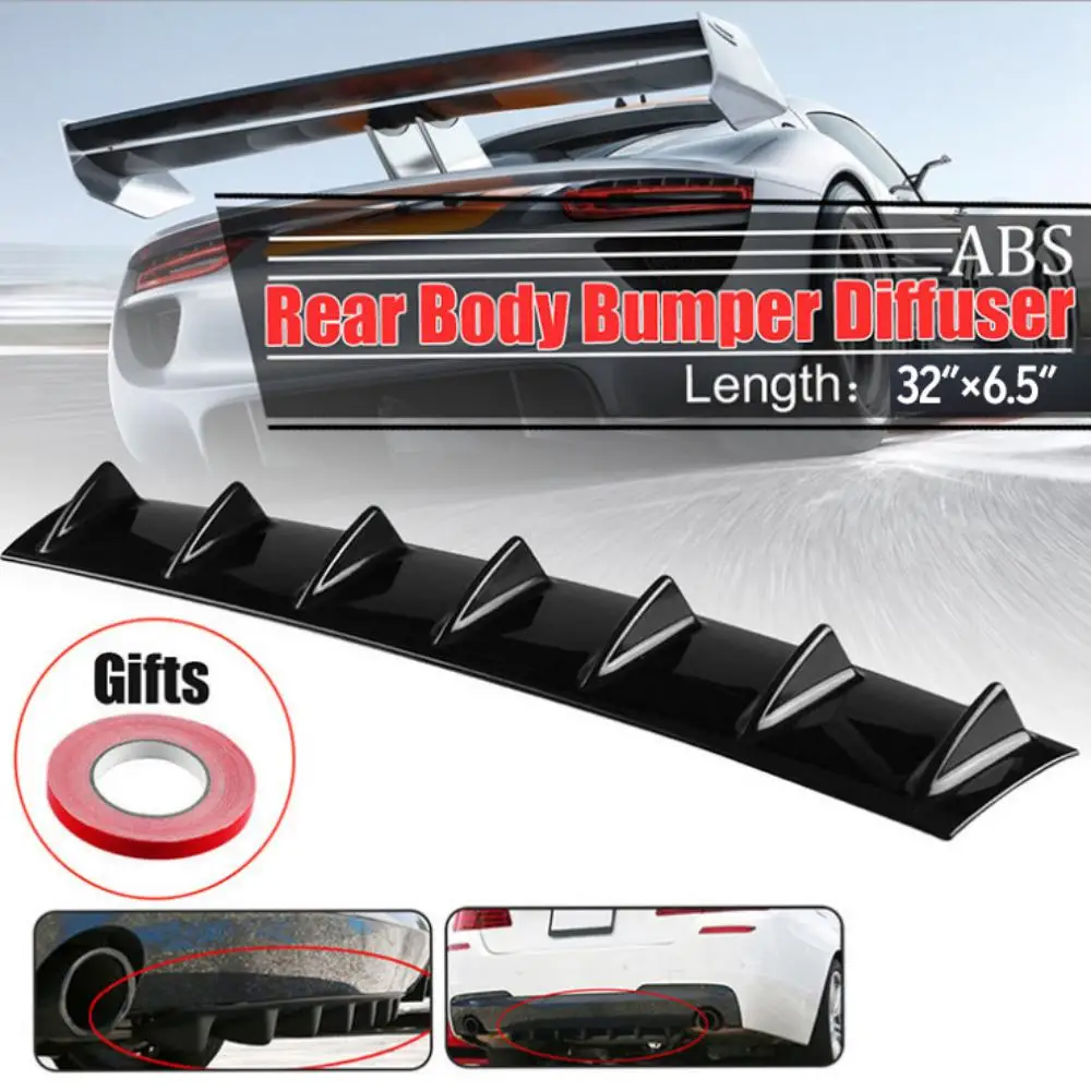 Rear Bumper Lip Diffuser 5 Fin Universal Car Rear Bumper Chassis Carbon Fiber Spoiler Shark Fin Car Modified Styling Accessories