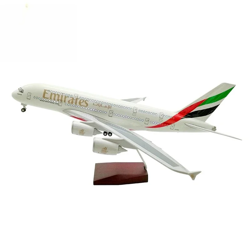 

Airbus A380 Emirates, voice-activated LED advanced simulation aircraft model with lights, civil aviation aircraft model