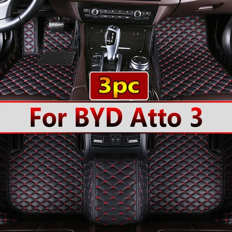 Custom Car Floor Mats for BYD Atto 3 2022 Year Eco-friendly Leather Car Accessories Interior Details