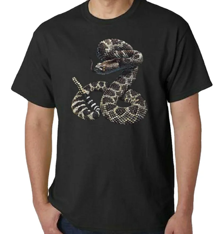 

Venomous Rattlesnake Reptile Rattlesnake T-Shirt 100% Cotton O-Neck Short Sleeve Summer Casual Mens T-shirt Streetwear