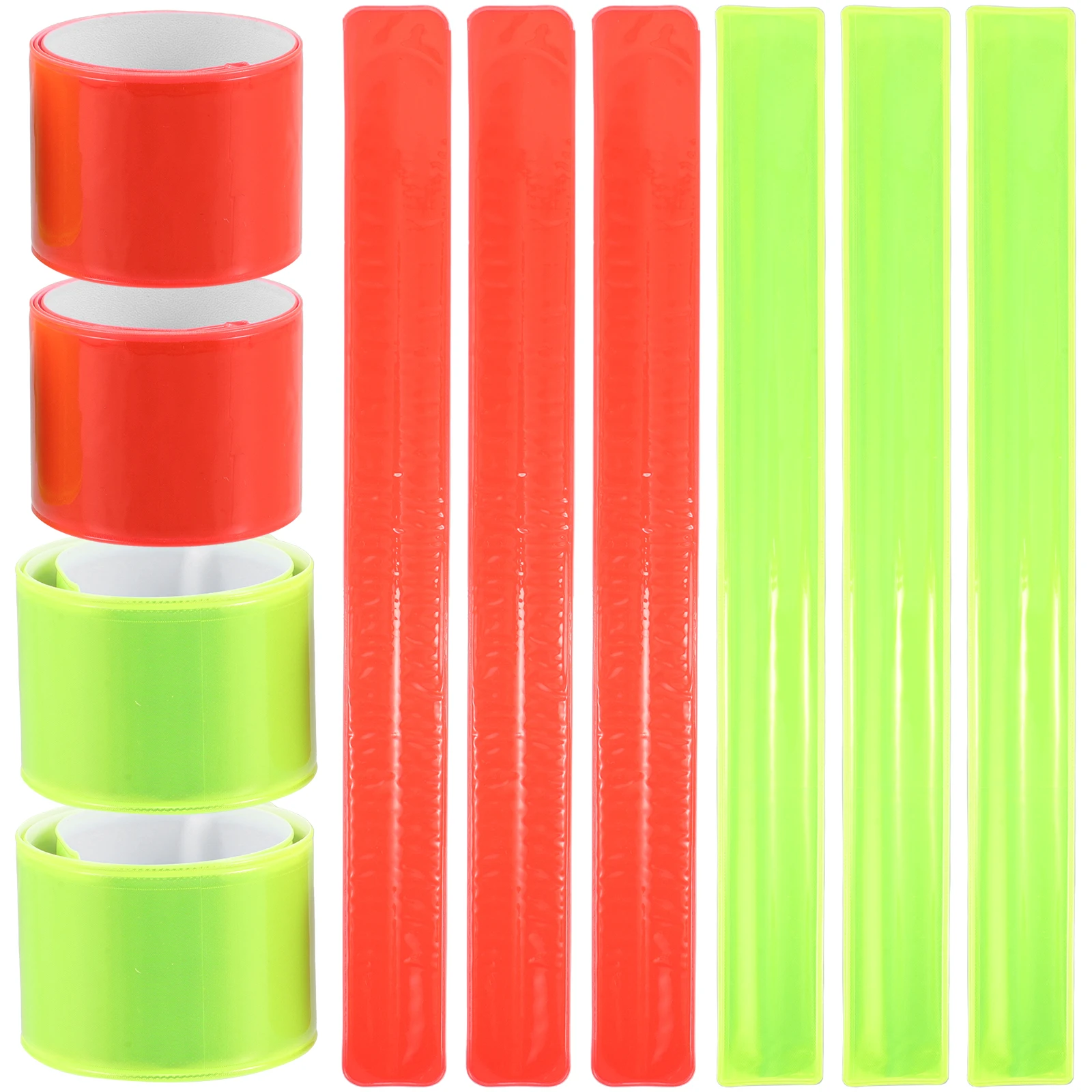 

12pcs Reflective Slap Bracelets High Visibility Wristbands Night Running Cycling Safety Adjustable Self-Wrapping For Adults