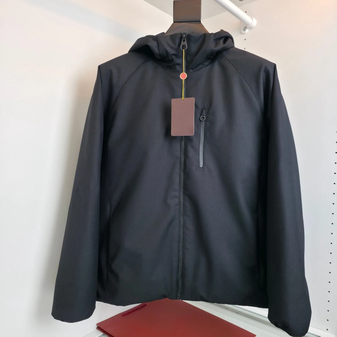 

Итальянская однотонная ветрозащитная водонепроницаемая повседневная хлопковая куртка с капюшоном LP