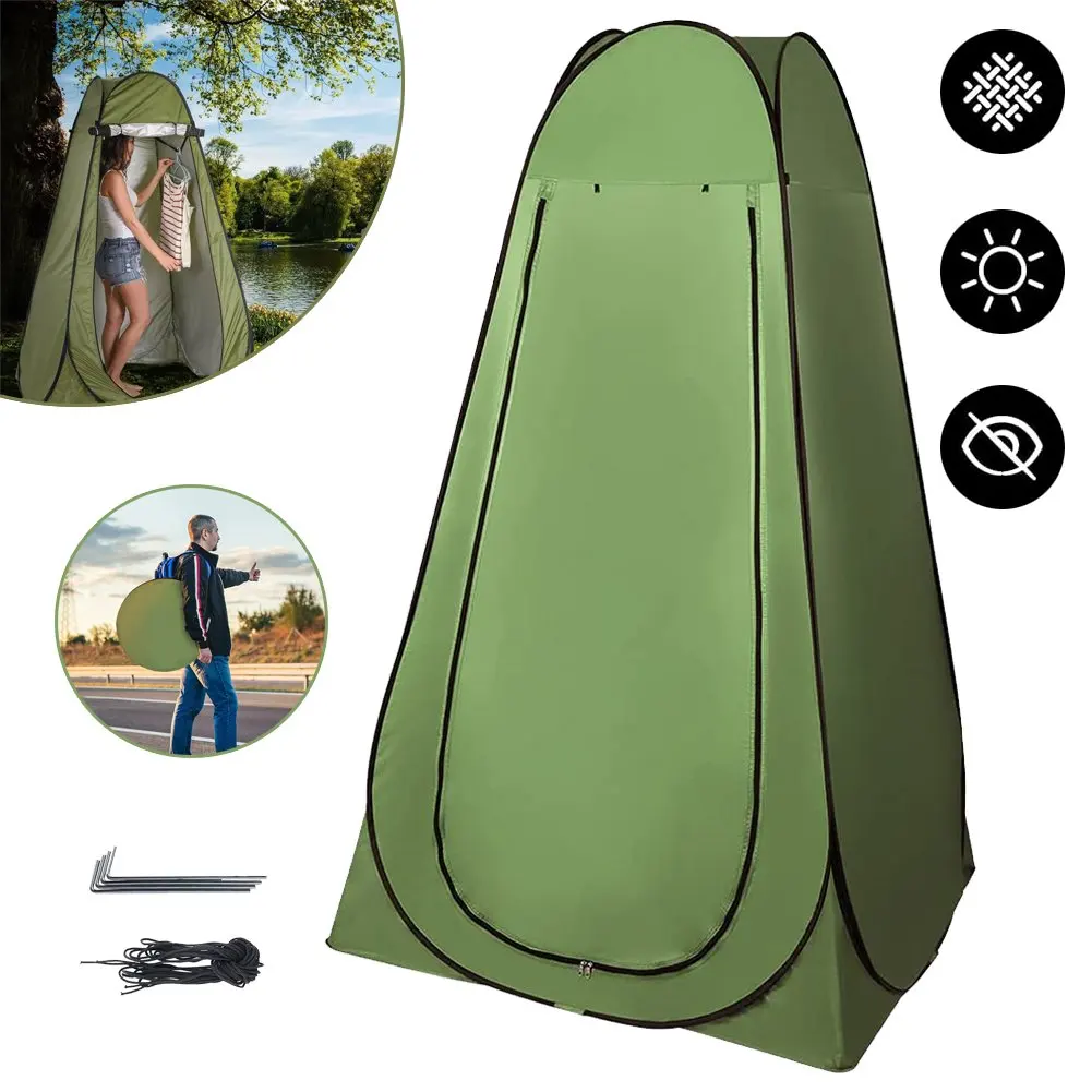 Tente instantanée portable pour l'extérieur, pour douche, toilettes et vestiaire de camping en plein air.