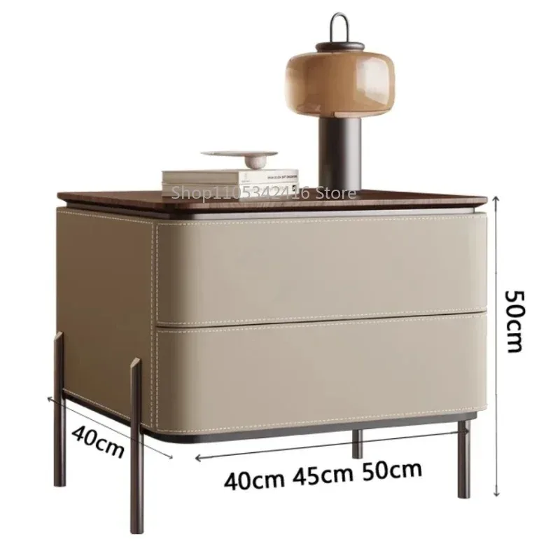 Modern Open Storage Nightstand, Solid Wood Side Cabinet with Drawers for Bedroom Living Room Home Decor Use